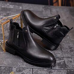 Ghete de barbati negre din piele 100 naturala GH132 4