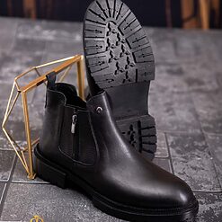 Ghete de barbati negre din piele 100 naturala GH132 5