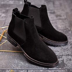 Ghete de barbati negre din piele 100 naturala GH134 2