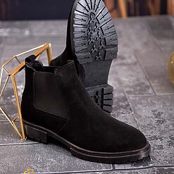 Ghete de barbati negre din piele 100 naturala GH134 4