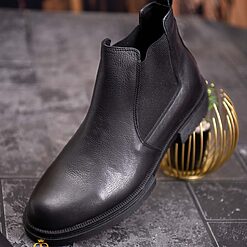 Ghete de barbati negre din piele 100 naturala GH135 2