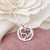 Lantisor Familie unita - Inimi in disc - 7 nume si cristale Swarovski - Argint 925-Personalizate >> Ocazie >> Familia mea >> Noutati