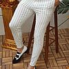 Pantaloni Albi cu dungi negre