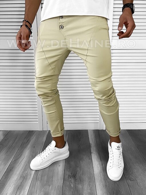 Pantaloni barbati casual bej KA8507 D5-1-Pantaloni > Pantaloni casual