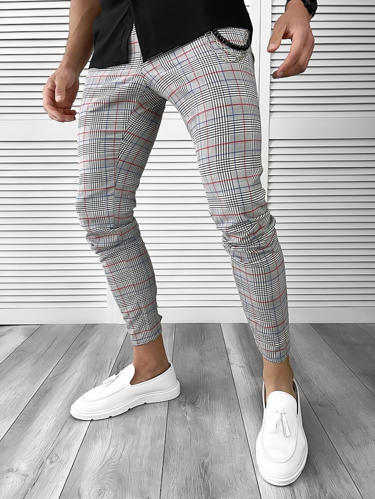 Pantaloni barbati casual in carouri TP1023-Pantaloni > Pantaloni casual