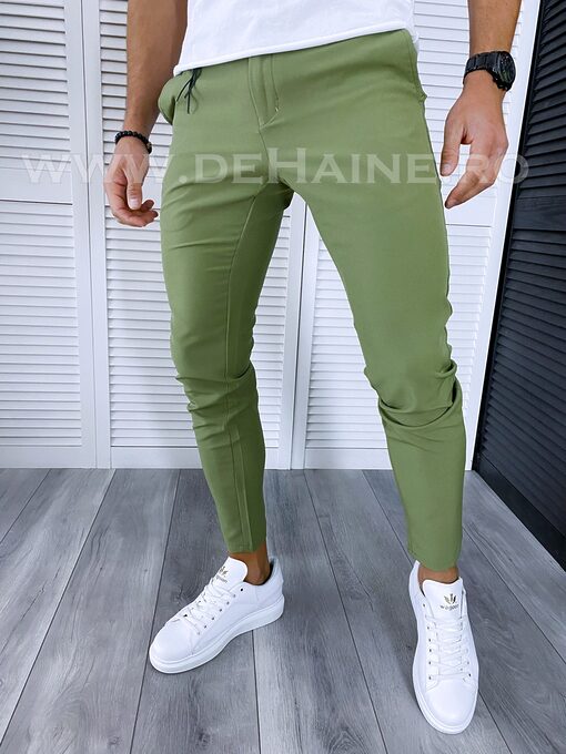 Pantaloni barbati casual regular fit verde B1734 B5-1.2.3/4-2-Pantaloni > Pantaloni casual