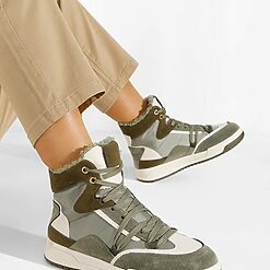 Sneakers dama imblaniti verzi Kaleria-Sneakers High-Top-Sneakers High-Top