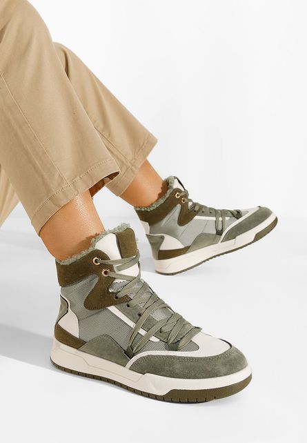 Sneakers dama imblaniti verzi Kaleria-Sneakers High-Top-Sneakers High-Top