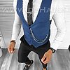 Vesta barbati eleganta slim fit bleumarin B8127 75-4 e-Veste > Veste barbati elegante