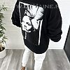 Bluza barbati neagra cu imprimeu pe spate K272 21-2-Bluze barbati