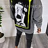Bluza barbati slim fit gri cu imprimeu K203 i3-3-Bluze barbati