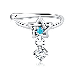 CERCEL din argint Blue Crystal Star-Cercei >> CERCEL