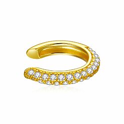 CERCEL din argint Crystals Clear Clip Golden-Cercei