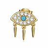 CERCEL din argint Golden Glamorous Blue Eye-Cercei >> Cercei din argint