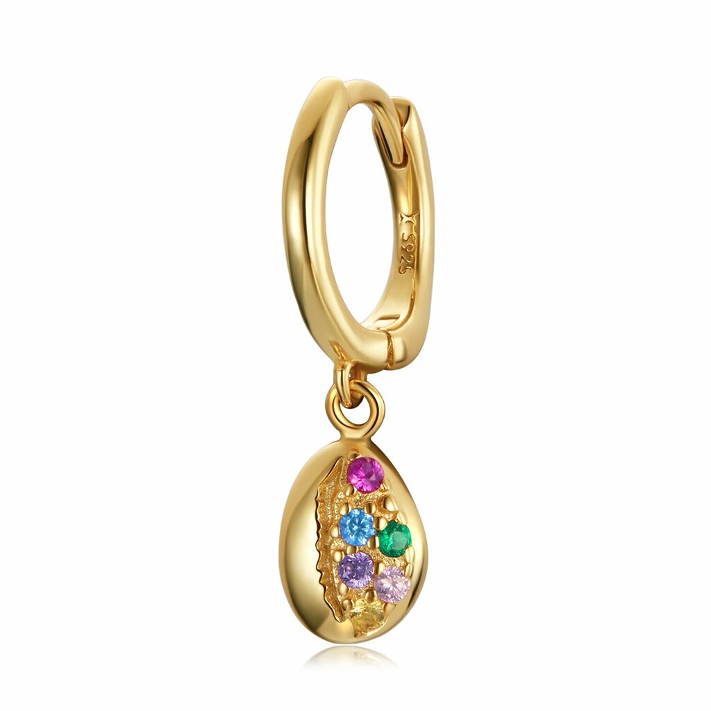 CERCEL din argint Golden Rainbow Shell-Cercei >> Cercei din argint