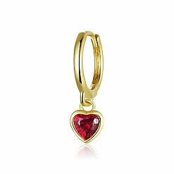 CERCEL din argint Golden Red Heart-Cercei