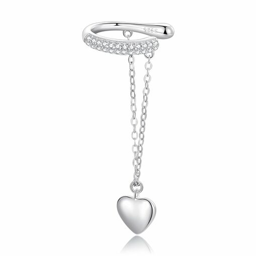 CERCEL din argint Heart Chained Clip-Cercei >> Cercei din argint