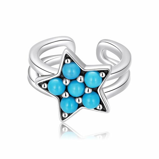 CERCEL din argint turquoise star-Cercei >> Cercei din argint