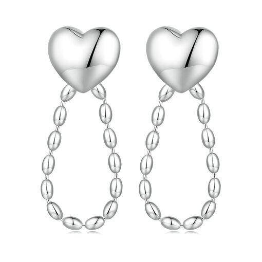 Cercei din argint Big Chain Hearts-Cercei >> Cercei din argint