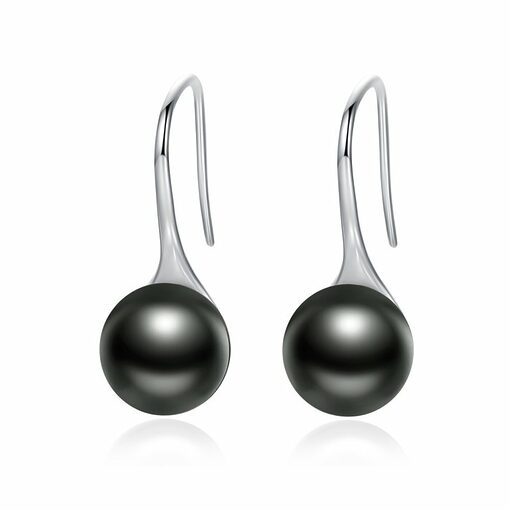 Cercei din argint Elegant Pearls black-Cercei >> Cercei din argint