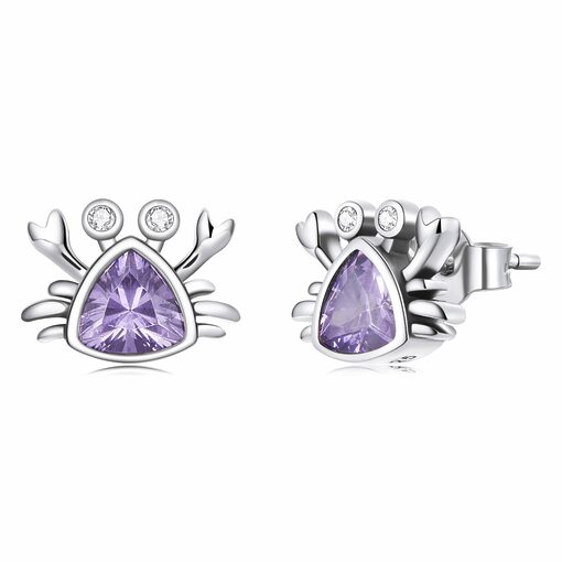 Cercei din argint Little Purple Crab-Cercei >> Cercei din argint