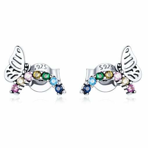 Cercei din argint Rainbow Butterfly-Cercei >> Cercei din argint