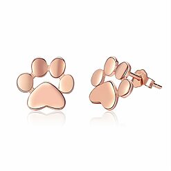 Cercei din argint Rose Gold Paws-Cercei >> Cercei cu cristale