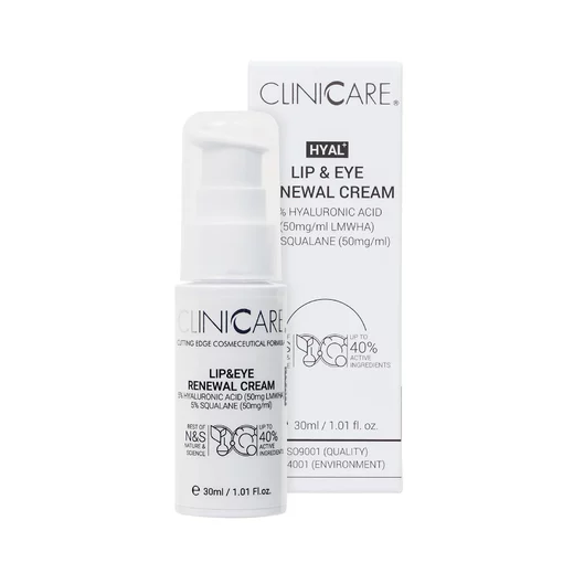 ClinicCare Crema de Ochi si Buze Hyal+ Lip Eye Renewal 30 ml-Tipuri de ten-Contur ochi