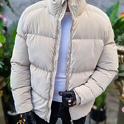 Geaca bej foarte groasa cu guler GC854 2