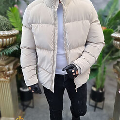 Geaca bej foarte groasa cu guler GC854 4