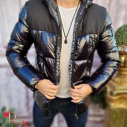 Geaca de iarna barbateasca neagra croiala slim fit GC633 3