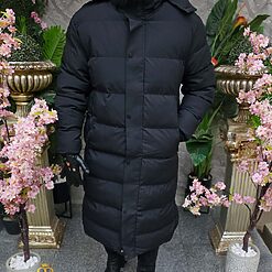 Geaca neagra din fas foarte lunga cu gluga GC838 4