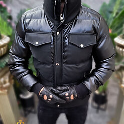 Geaca neagra foarte groasa cu guler inalt GC850 3