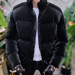 Geaca neagra foarte groasa cu guler inalt GC853 2