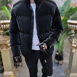 Geaca neagra foarte groasa cu guler inalt GC853 3