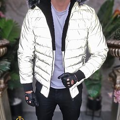 Geaca reflectorizanta de barbati groasa cu blana detasabila GC841 3