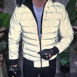 Geaca reflectorizanta de barbati groasa cu blana detasabila GC841 4