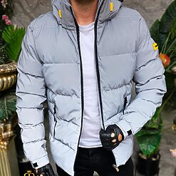 Geaca reflectorizanta de barbati groasa cu gluga GC842 5