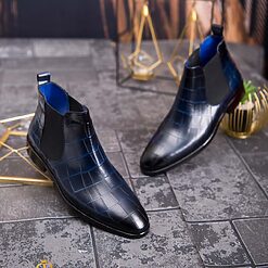 Ghete Reginald de barbati bleumarin din piele 100 naturala GH141 5