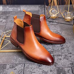 Ghete Reginald de barbati maro din piele 100 naturala GH137 3