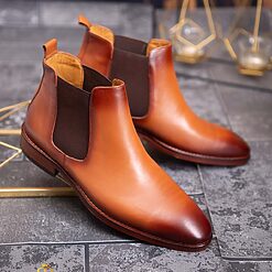 Ghete Reginald de barbati maro din piele 100 naturala GH137 4