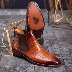 Ghete Reginald de barbati maro din piele 100 naturala GH139 3