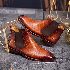 Ghete Reginald de barbati maro din piele 100 naturala GH139 5