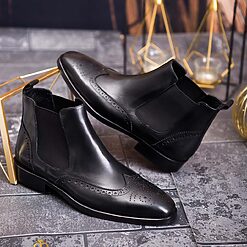 Ghete Reginald de barbati negre din piele 100 naturala GH138 3