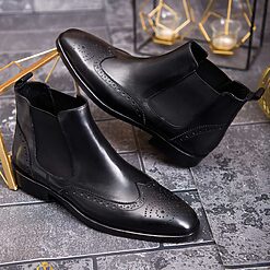 Ghete Reginald de barbati negre din piele 100 naturala GH138 4