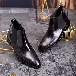 Ghete Reginald de barbati negru din piele 100 naturala GH142 5