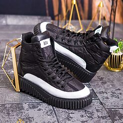 Ghete sport de barbati negre cu talpa NEAGRA ultra light – AD589 2