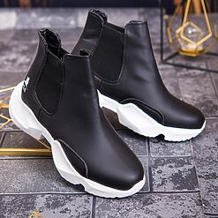 Ghete sport de barbati negre cu talpa alba captusite la interior – AD591 4