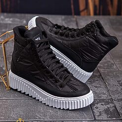 Ghete sport de barbati negre cu talpa alba ultra light – AD587 2