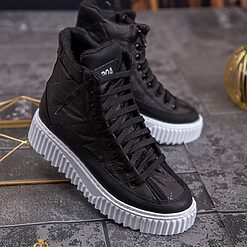 Ghete sport de barbati negre cu talpa alba ultra light – AD587 3